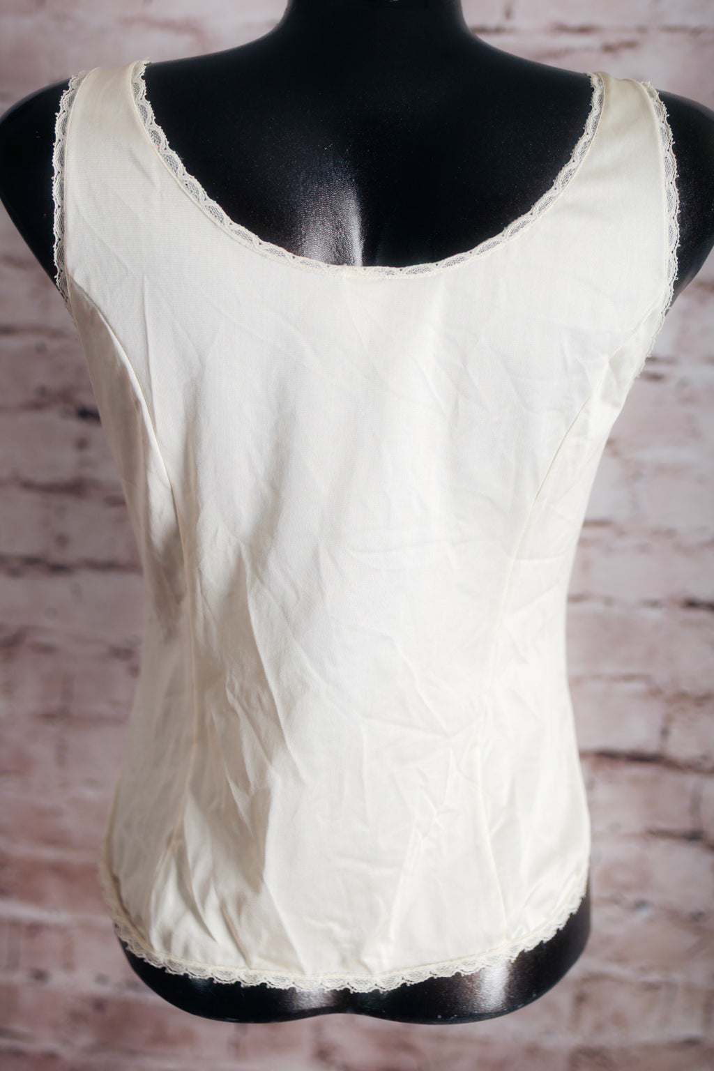 JCPenney Vintage 80s Satin Camisole Lingerie Medium Ivory