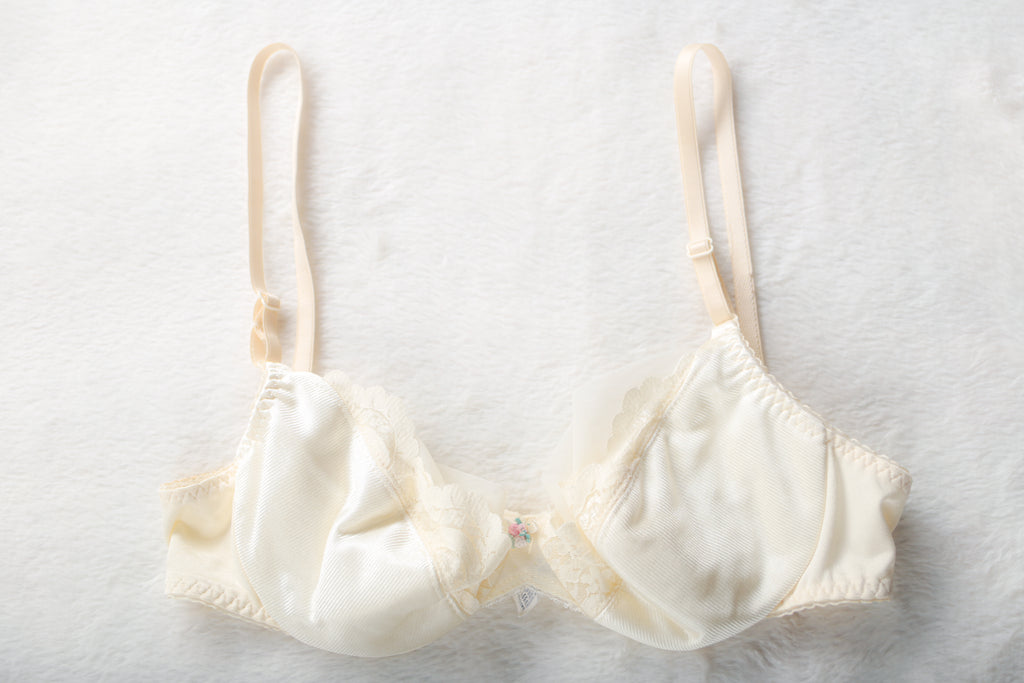Bali Vintage 2615 Unlined Satin Lace Demi Bra 36B Ivory