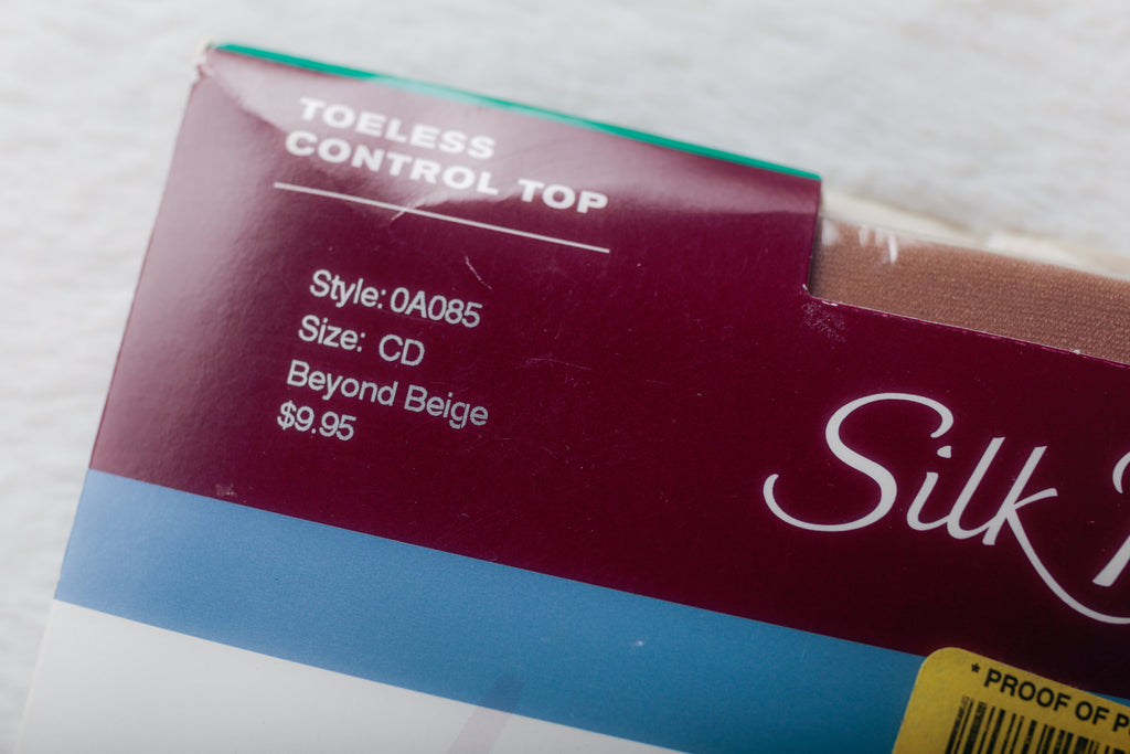 Hanes Silk Reflections Beyond Bare Toeless Silky Sheer Control Top Pantyhose Beige Size CD