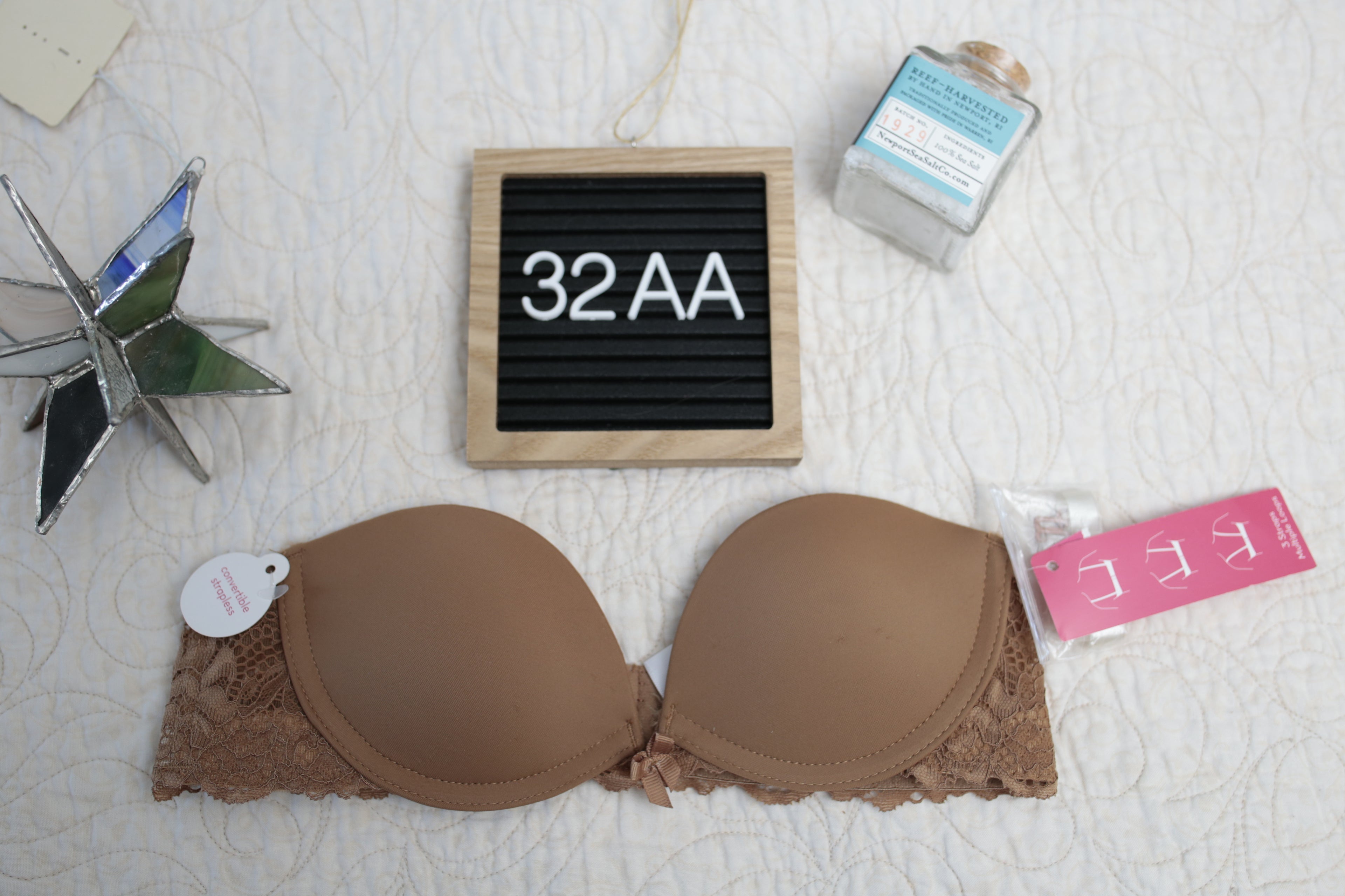 Xhilaration 32AA Multifunction Convertible Padded Underwire T-shirt Bra Brown NEW