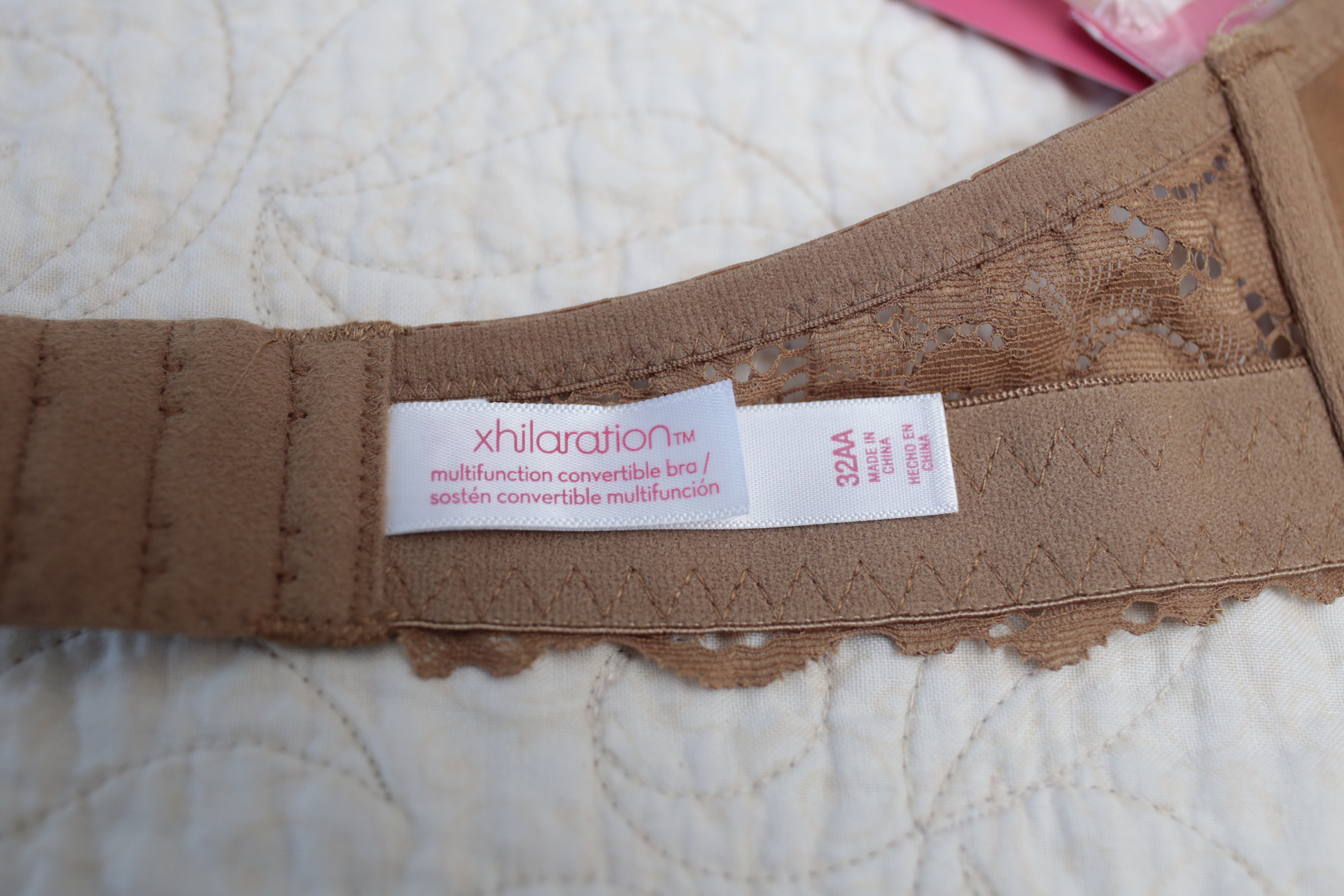 Xhilaration 32AA Multifunction Convertible Padded Underwire T-shirt Bra Brown NEW