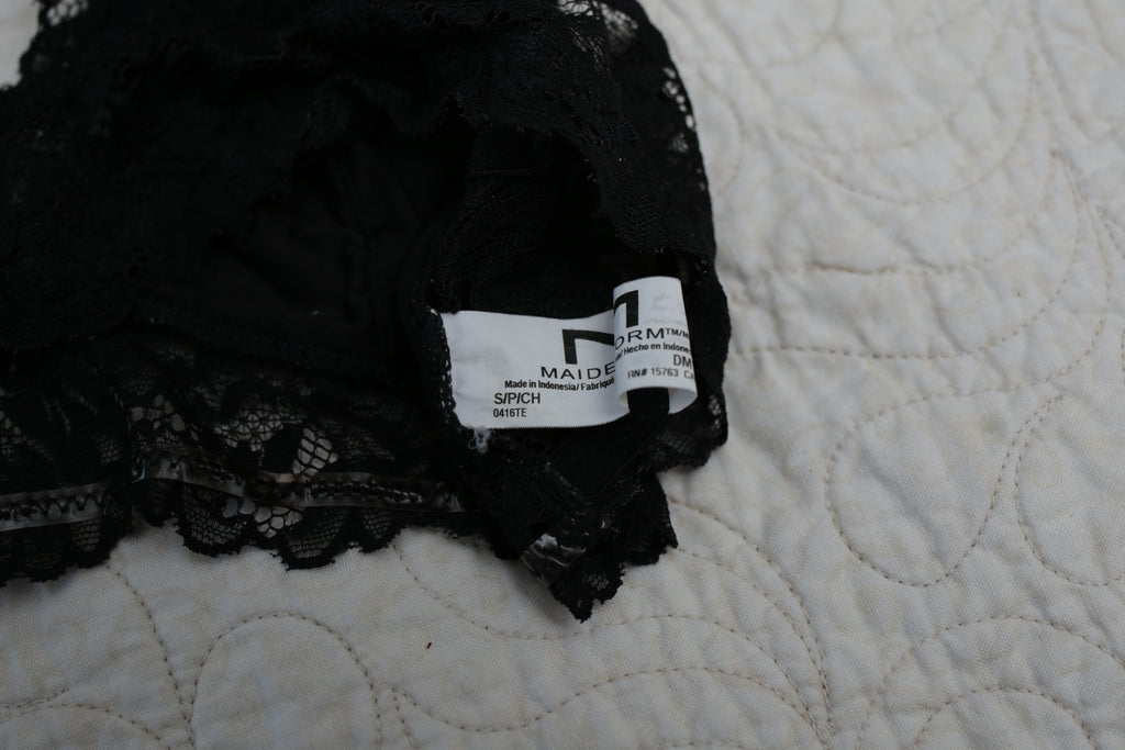 Maidenform Lined Lace Wireless Bralette Bra Small AA-C Cup Black