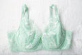 Understance Unlined Mesh Embroidered Floral Underwire Bra 34C Mint Green NEW