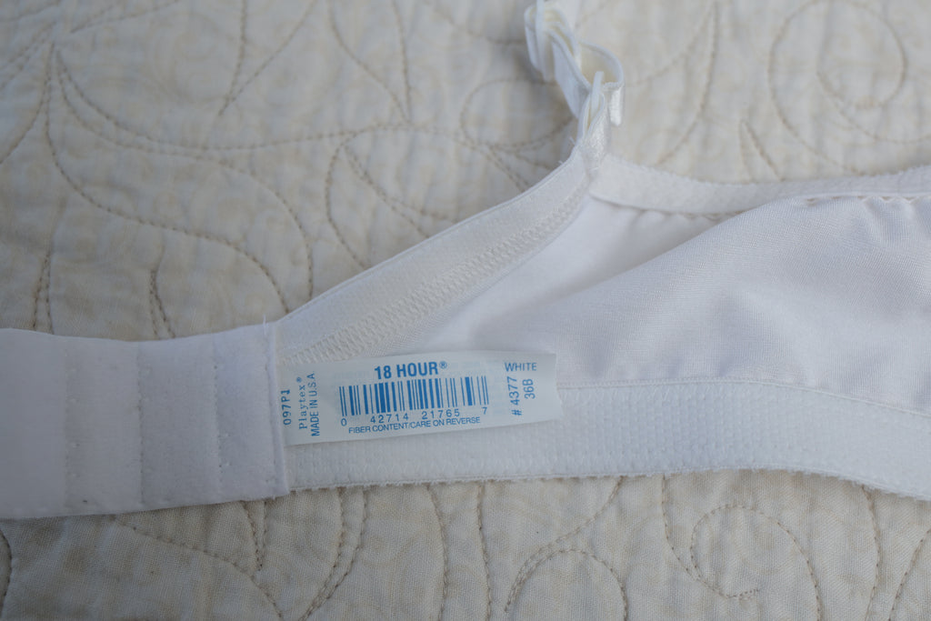 Playtex 36B Vintage 18 Hour 4377 USA-made Wireless Seamed Lined Bra White