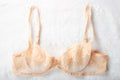 Etaco Vintage French Unlined Sheer Lace Underwire Bra 36DD 80E Beige