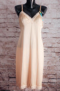 Vanity Fair Satin Lace Trim 10-103 Full Slip 36 Medium Beige NEW