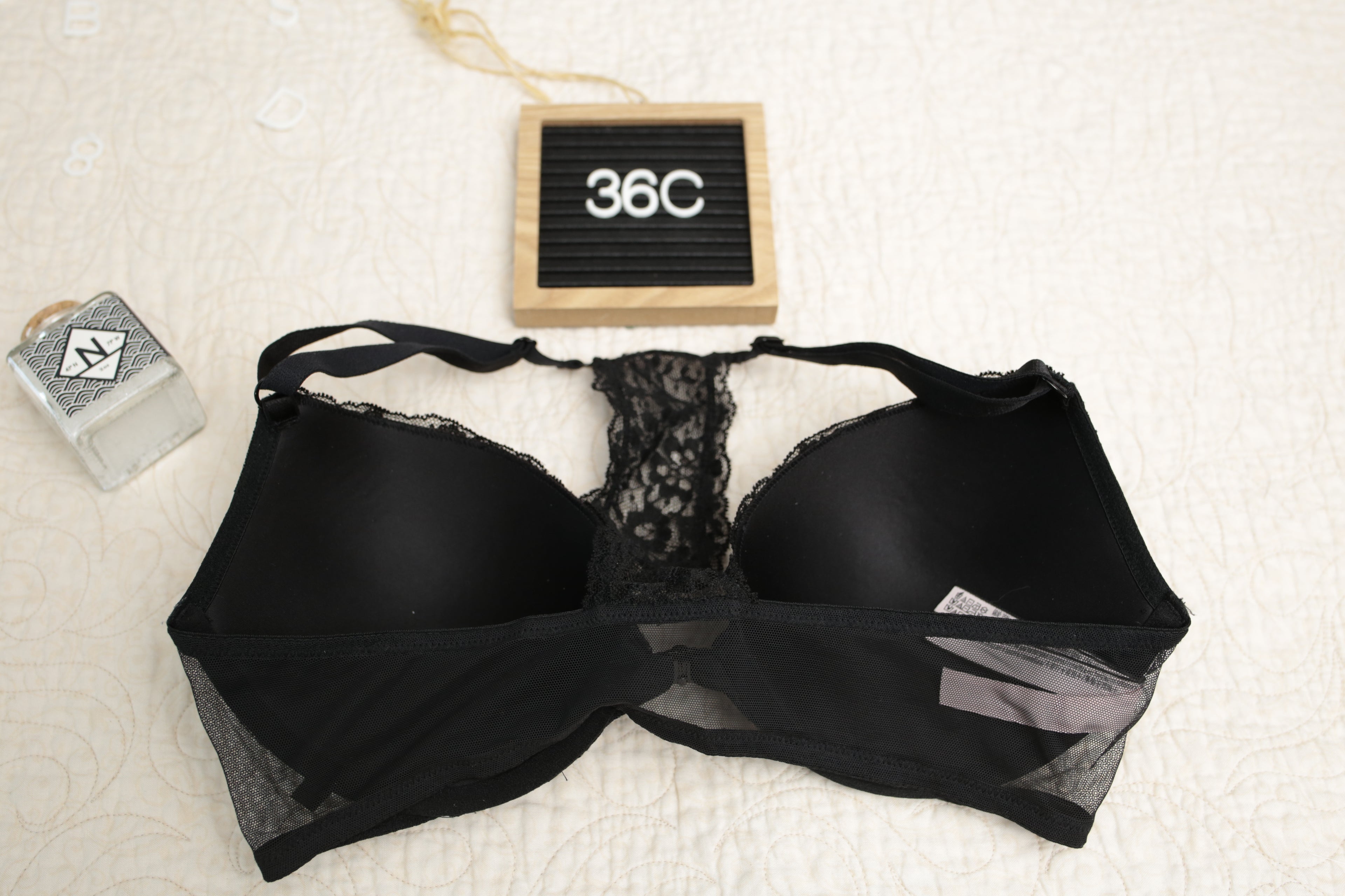 Victoria's Secret 36C Push-up Front Closure Racerback Bra Black Lace