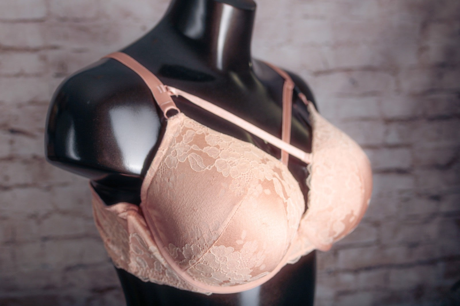 Torrid Curve 48C Push Up Plunge Molded Cage Strap Floral Satin Bra Pink NEW