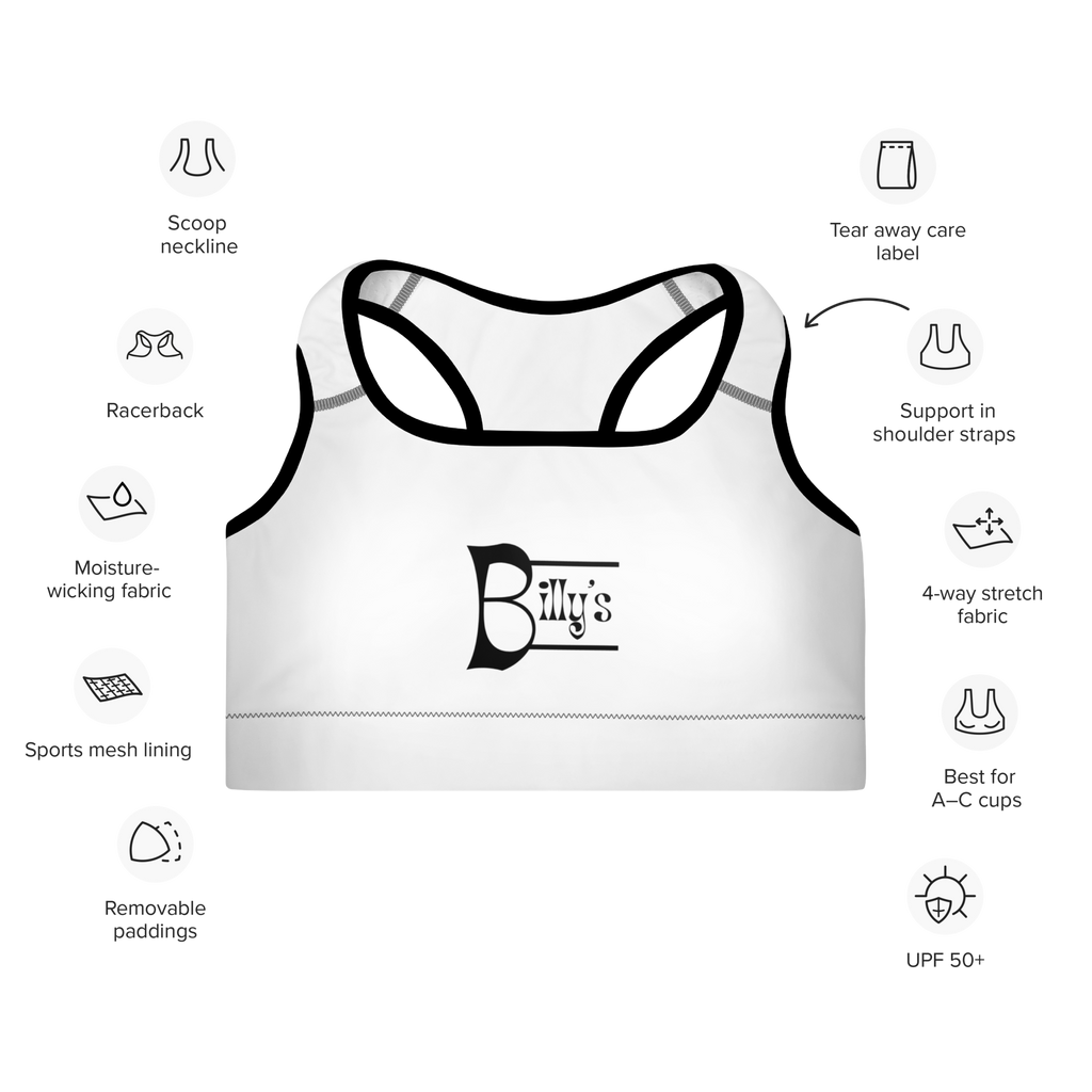 Padded Billy's Logo Sports Bra