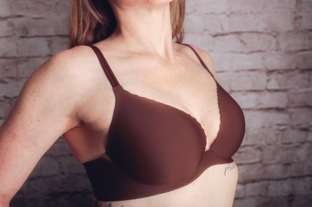 Victoria's Secret 34D Embrace Push Up Seamless Underwire T-shirt Bra Brown