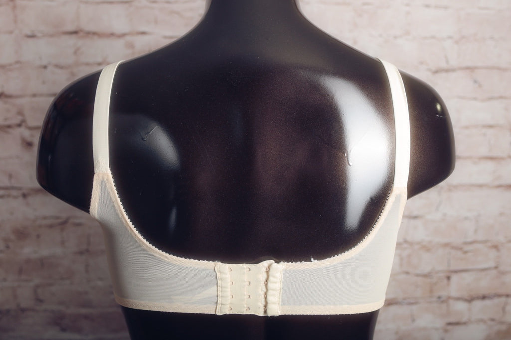 Bali 0180 Flower Retro Duckbill Unlined Satin Pointy Underwire Bra Ivory 36DD